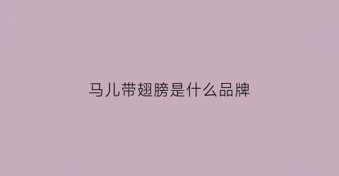 马儿带翅膀是什么品牌(马儿带翅膀是什么车)