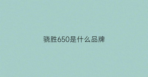 骁胜650是什么品牌(骁胜650是什么品牌手机)