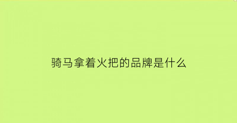 骑马拿着火把的品牌是什么(骑着马拿着枪是什么品牌)