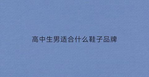 高中生男适合什么鞋子品牌(高中生男适合什么鞋子品牌女)