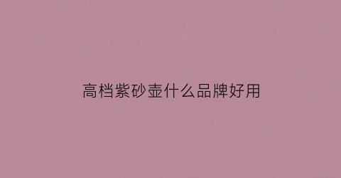 高档紫砂壶什么品牌好用(高档紫砂壶什么品牌好用又便宜)