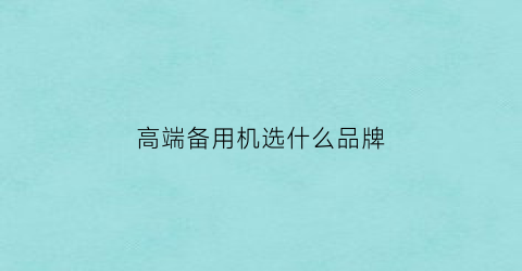 高端备用机选什么品牌(高性价比备用机)