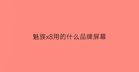 魅族x8用的什么品牌屏幕(魅族x8是什么屏)