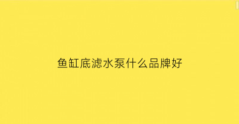 鱼缸底滤水泵什么品牌好(鱼缸底滤水泵品牌排行)