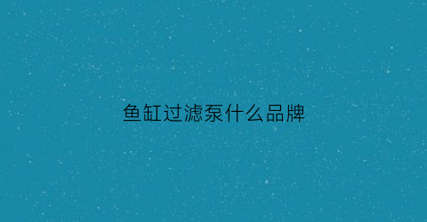 鱼缸过滤泵什么品牌(鱼缸过滤泵什么品牌最好)