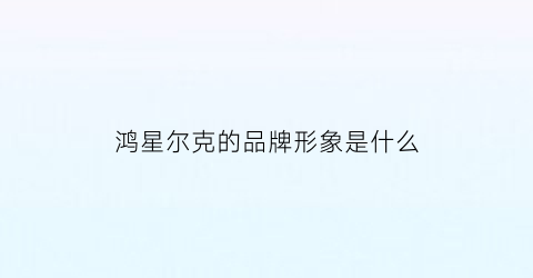 鸿星尔克的品牌形象是什么(鸿星尔克品牌形象介绍)