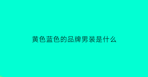 黄色蓝色的品牌男装是什么(蓝黄标志的衣服品牌)