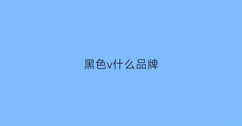 黑色v什么品牌(黑色的牌子是哪里的)