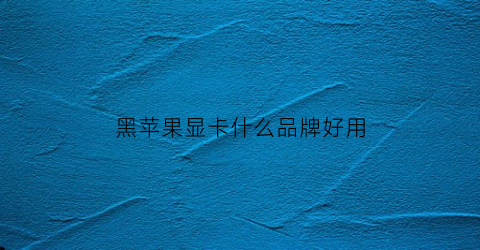 黑苹果显卡什么品牌好用(黑苹果显卡选购)