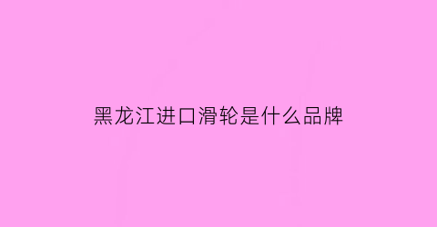 黑龙江进口滑轮是什么品牌(黑龙牌轮滑鞋)