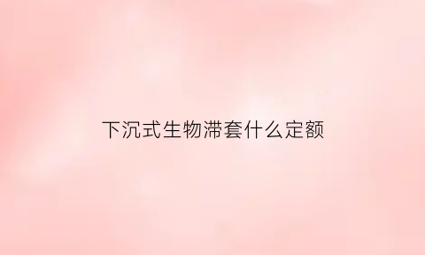 下沉式生物滞套什么定额(生物滞留设施和下沉式绿地)