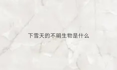 下雪天的不明生物是什么(下雪天有什么鸟出来)