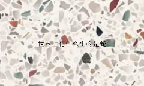 世界上有什么生物是蛇(世界上都有什么蛇的名字)