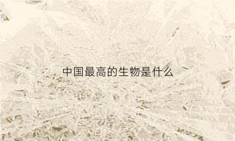 中国最高的生物是什么(中国最高的三种动物)