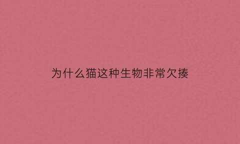 为什么猫这种生物非常欠揍(猫为什么这么凶残)