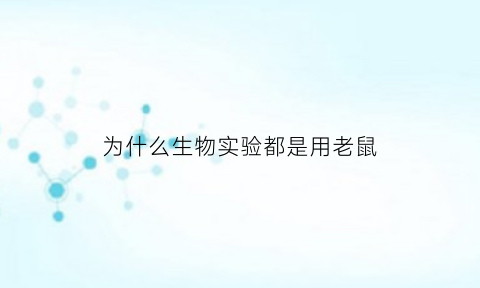 为什么生物实验都是用老鼠(为什么人类做实验要用老鼠做实验)