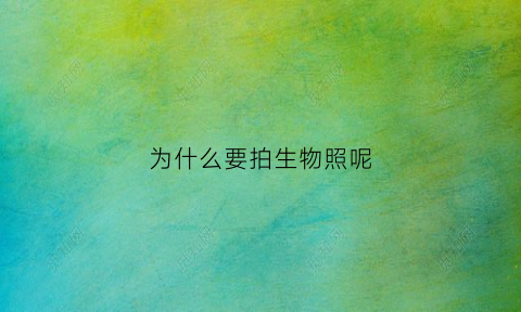 为什么要拍生物照呢(为什么要弄生物角)