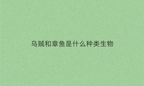 乌贼和章鱼是什么种类生物(乌贼和章鱼是一类吗)