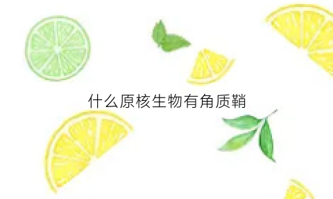 什么原核生物有角质鞘(什么原核生物有角质鞘)