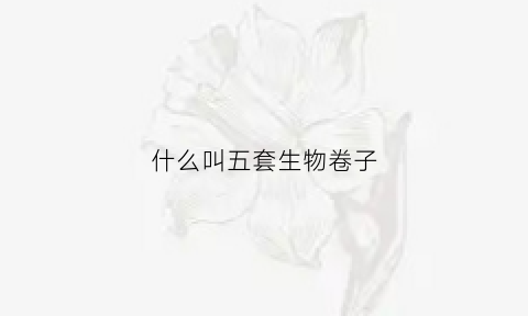 什么叫五套生物卷子(什么叫五套生物卷子呢)