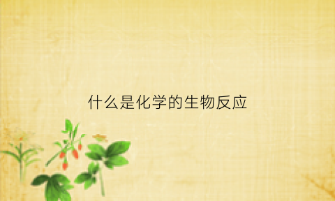 什么是化学的生物反应(生物化学反应是什么意思)