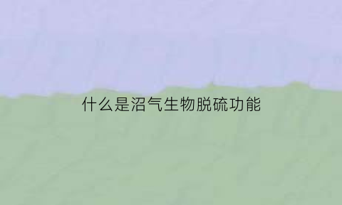 什么是沼气生物脱硫功能(沼气脱硫剂的主要原料是什么)