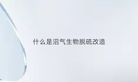 什么是沼气生物脱硫改造(沼气脱硫原理)