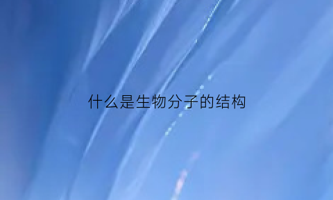 什么是生物分子的结构