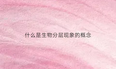 什么是生物分层现象的概念(生物分界)