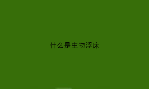 什么是生物浮床