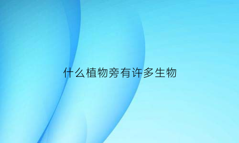 什么植物旁有许多生物(什么植物有很多形状)