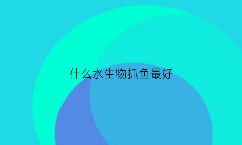 什么水生物抓鱼最好(什么水生物抓鱼最好吃)