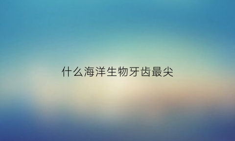 什么海洋生物牙齿最尖