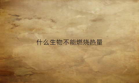 什么生物不能燃烧热量(不能产生热量的营养素是什么)