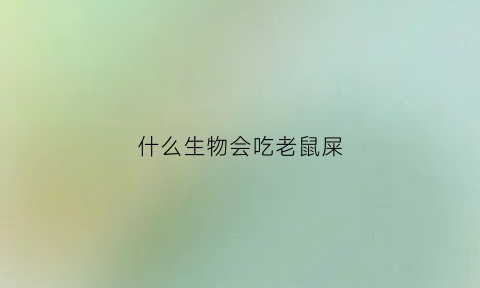 什么生物会吃老鼠屎(什么老鼠会吃人)
