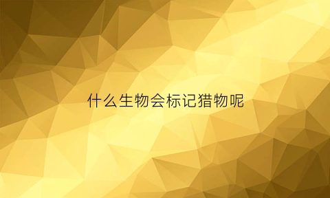 什么生物会标记猎物呢(什么动物身上有记号)