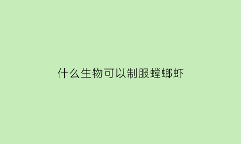 什么生物可以制服螳螂虾(什么生物吃螳螂)