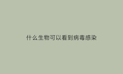 什么生物可以看到病毒感染(什么病毒能看见)