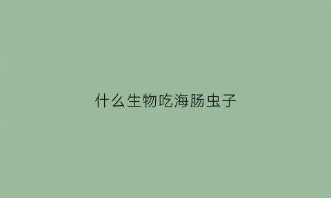 什么生物吃海肠虫子(什么生物吃海肠虫子好)