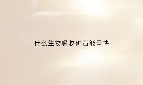 什么生物吸收矿石能量快(吃矿石的生物)