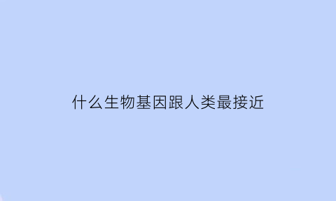 什么生物基因跟人类最接近