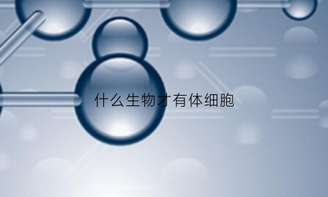 什么生物才有体细胞(哪些生物既是细胞又是个体)