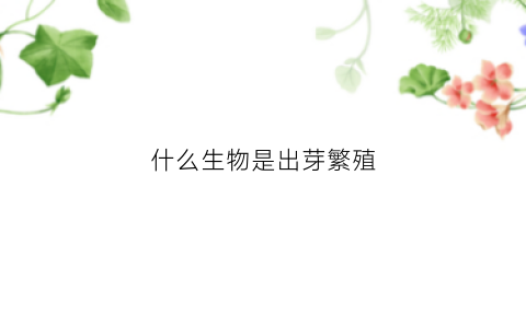 什么生物是出芽繁殖