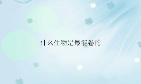 什么生物是最能卷的(什么动物有卷毛)