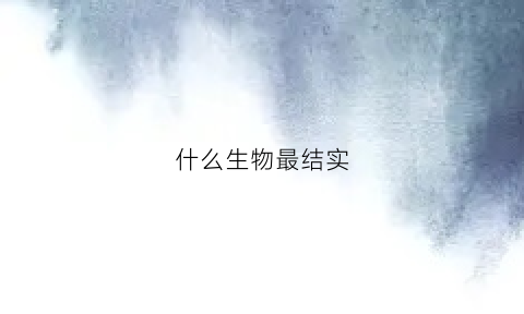 什么生物最结实(什么生物最厉害)