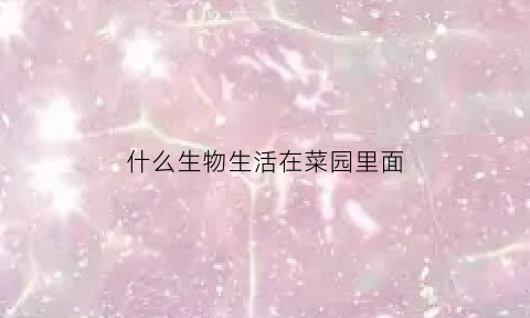 什么生物生活在菜园里面(菜园里面有什么生物)