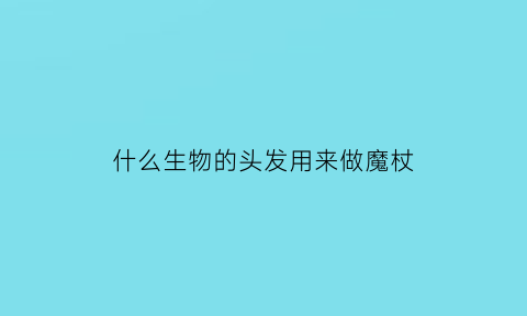 什么生物的头发用来做魔杖(什么生物的头发用来做魔杖呢)