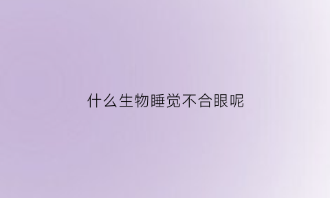 什么生物睡觉不合眼呢(什么动物睡眠不足)