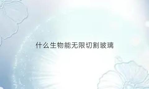 什么生物能无限切割玻璃(用什么东西可以切玻璃)