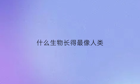 什么生物长得最像人类(什么动物跟人类长的最像)